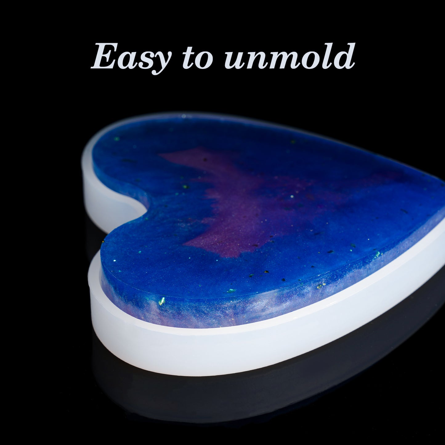 Coaster Mold with Raised Edges, DIY Epoxy Resin Casting Silicone Molds Heart/R