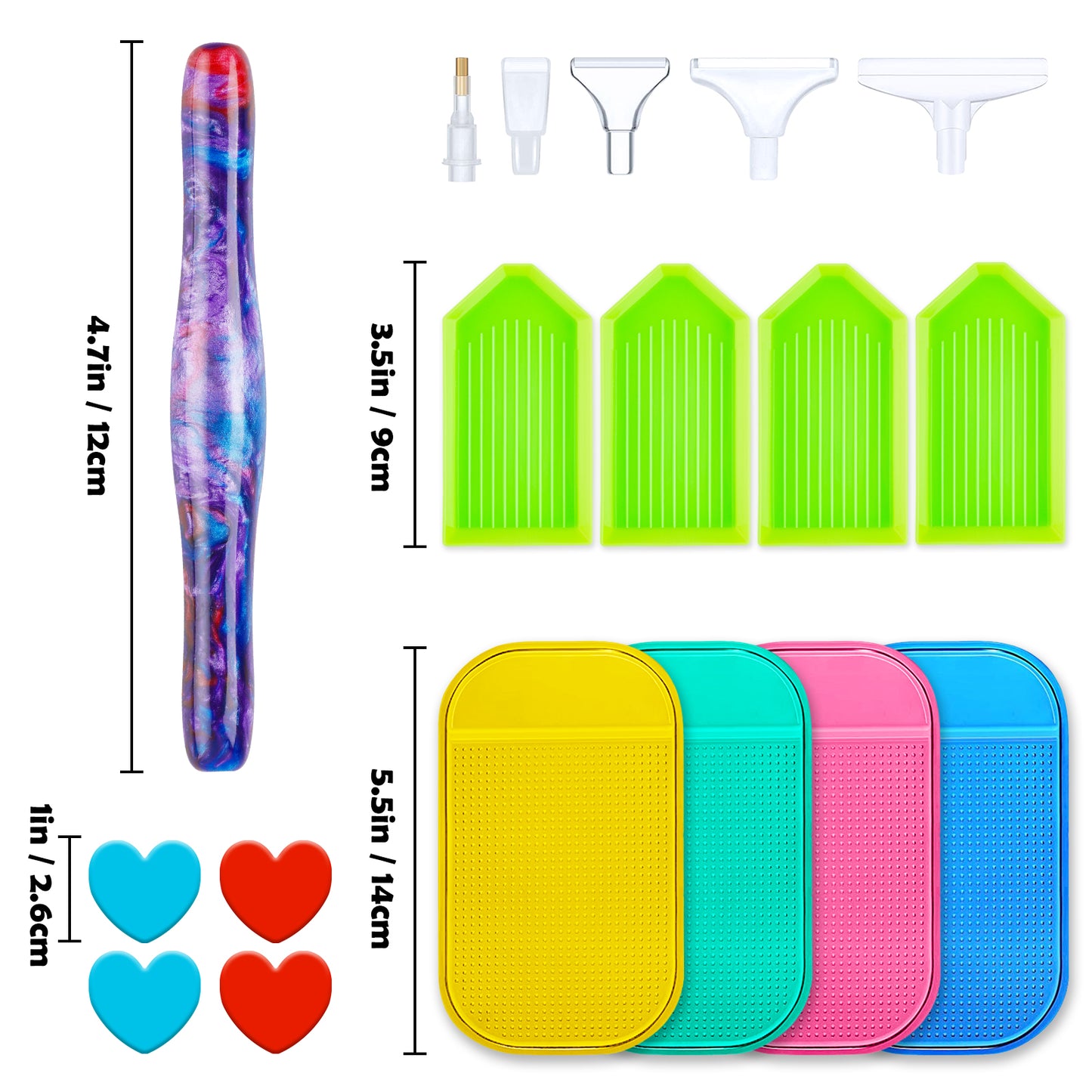 Diamond Painting Pen Kit, Handmade Resin 5D DIY Diamond Drill Pen with Multi I
