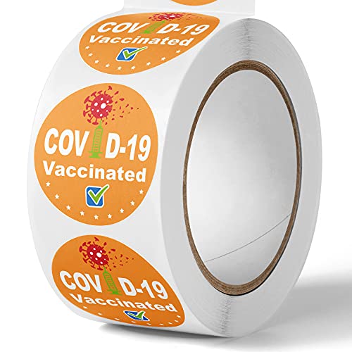 500PCS 1.5" Vaccinated Round Label Sticker Roll Value Pack