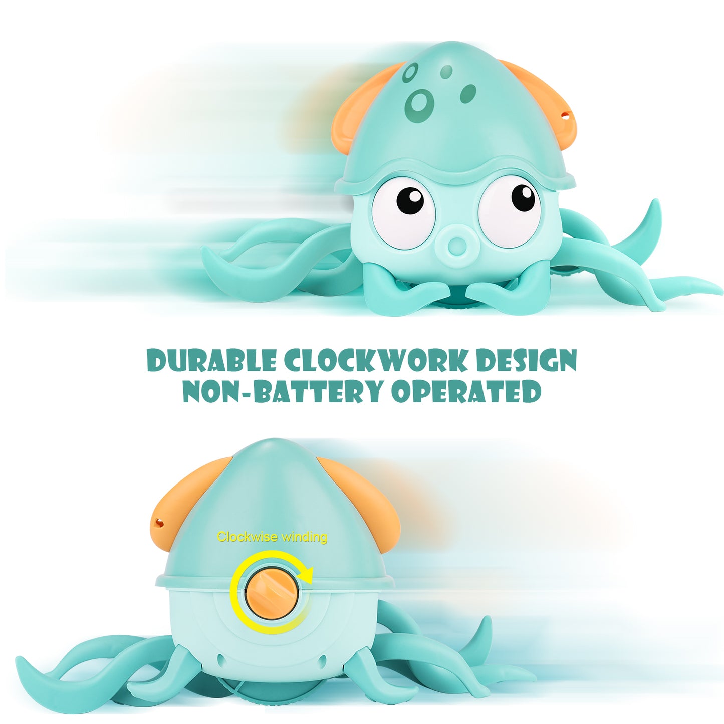 Amphibious Crawling Octopus Windup Bath Toy Kawaii Cartoon Walking Octopus wit