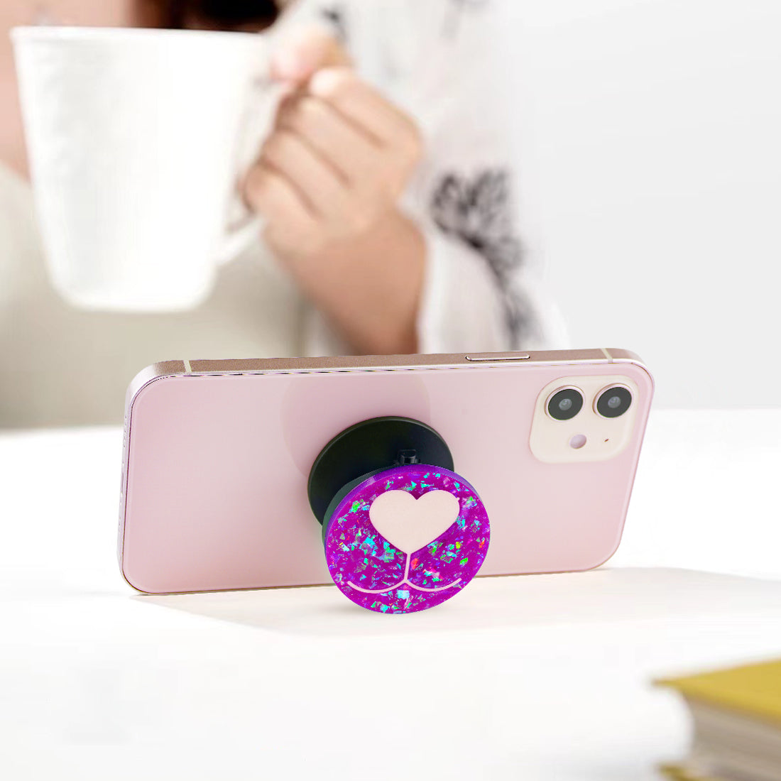 Phone Grip Holder Epoxy Resin Casting Silicone Mold Kit, 9 Round Animal Patter