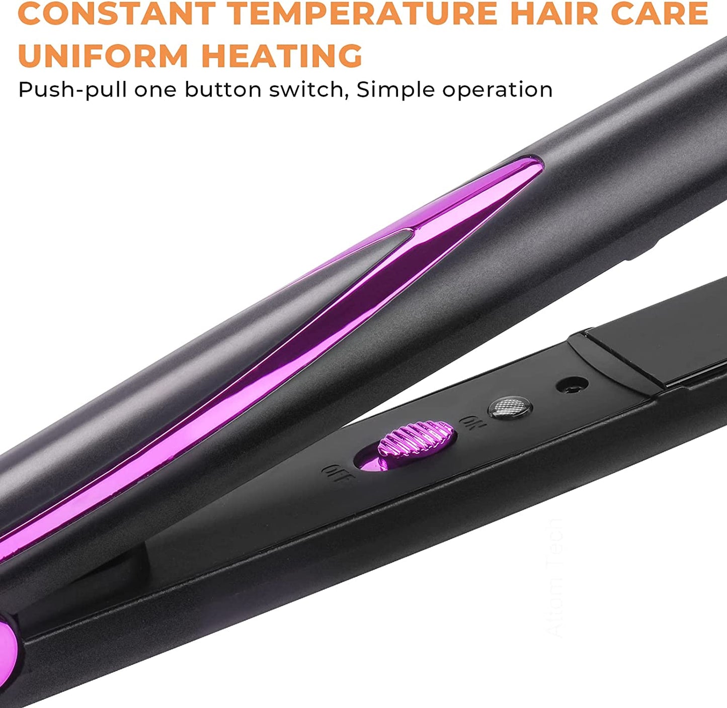 2-in-1 Hair Straightener Curler Ceramic Flat Iron Professional Multi-Styler Blk