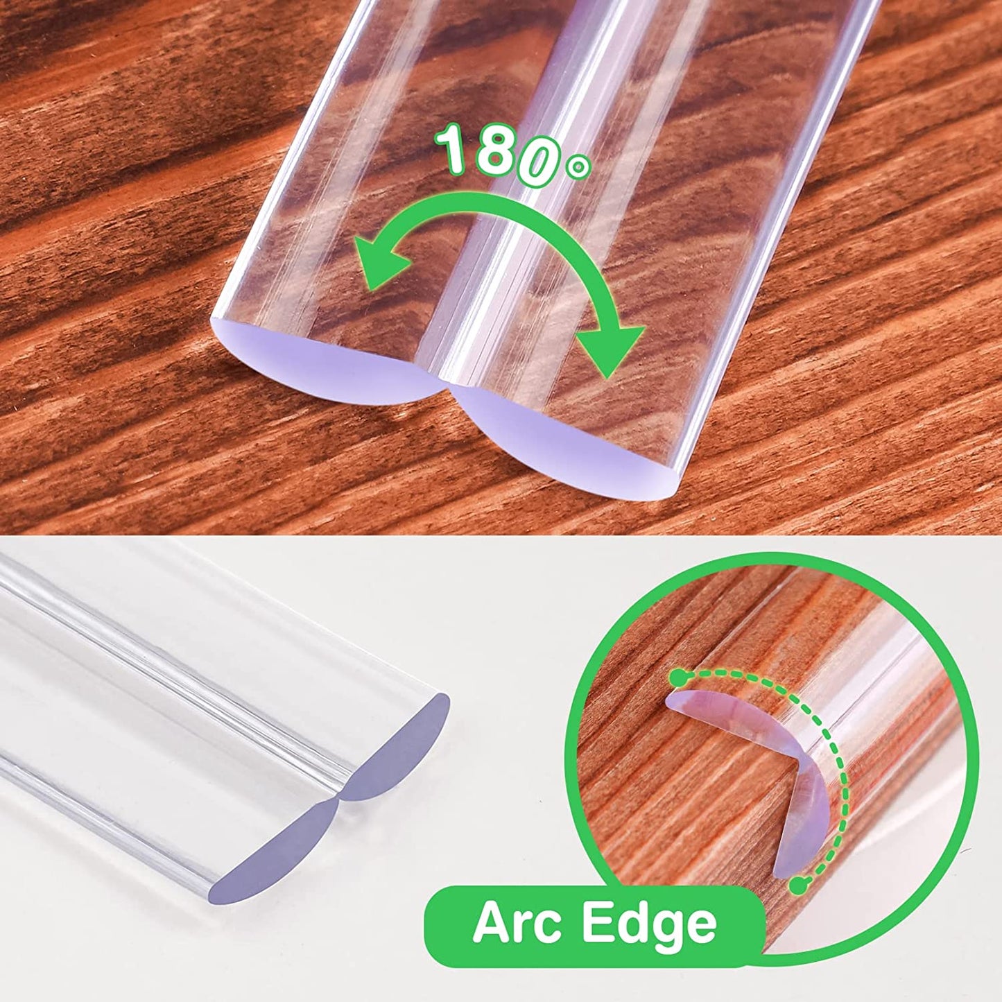 Baby Proofing 16ft/5m Soft Silicone Bumper Strip 4PCS Corner Protectors Scraper
