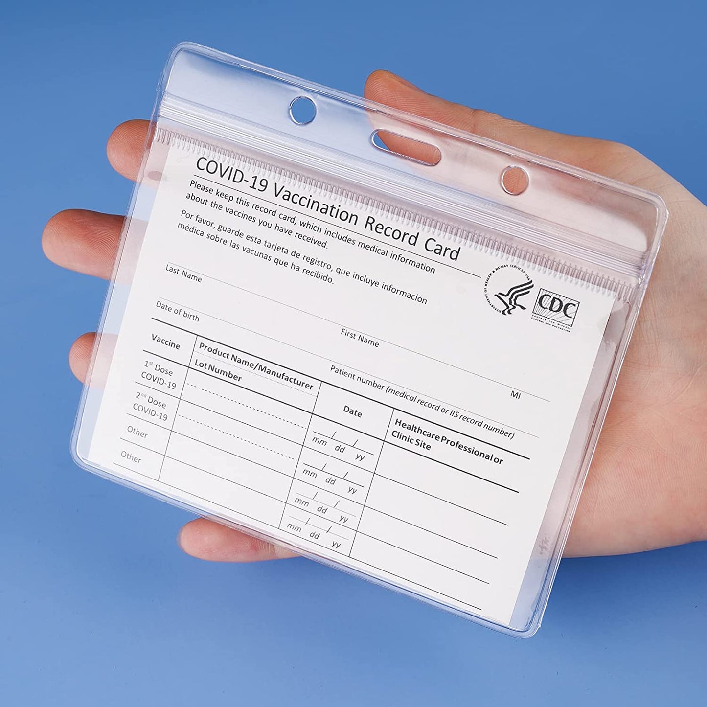6PCS Vaccination Record Protector Kit CDC Vaccination Card Cover Holder 4X3