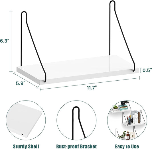 Wooden Floating Shelf 3PC Set Small Wall Mount Decorative Display Stand 11.7x5.9