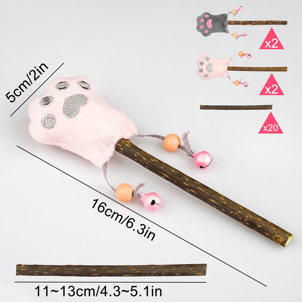 ZooZoo Catnip Silvevine Teaser Cat Toy Set (4xToys+20xMatatabi Chew Sticks)
