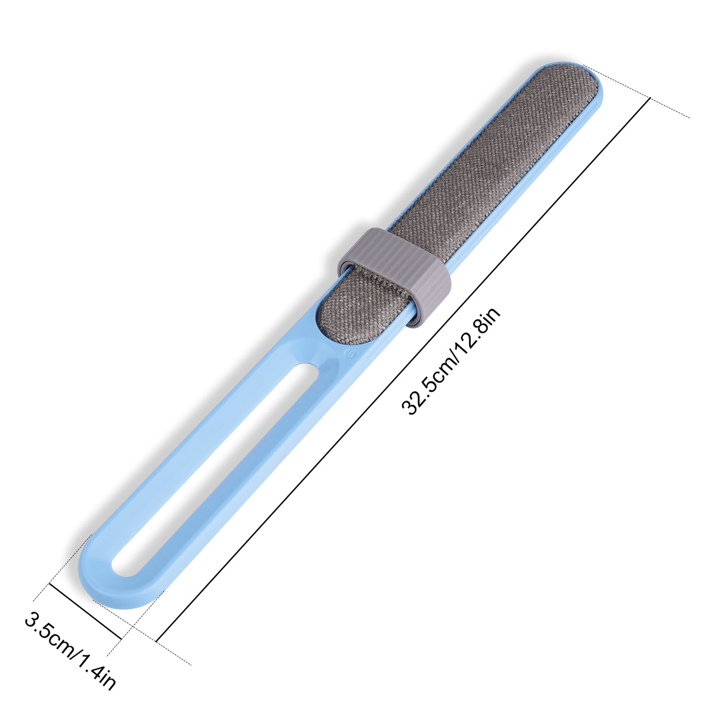 Double-Sided Pet Hairbrush Self-Cleaning Hoop Reusable Lint Hair Remover (Blue)