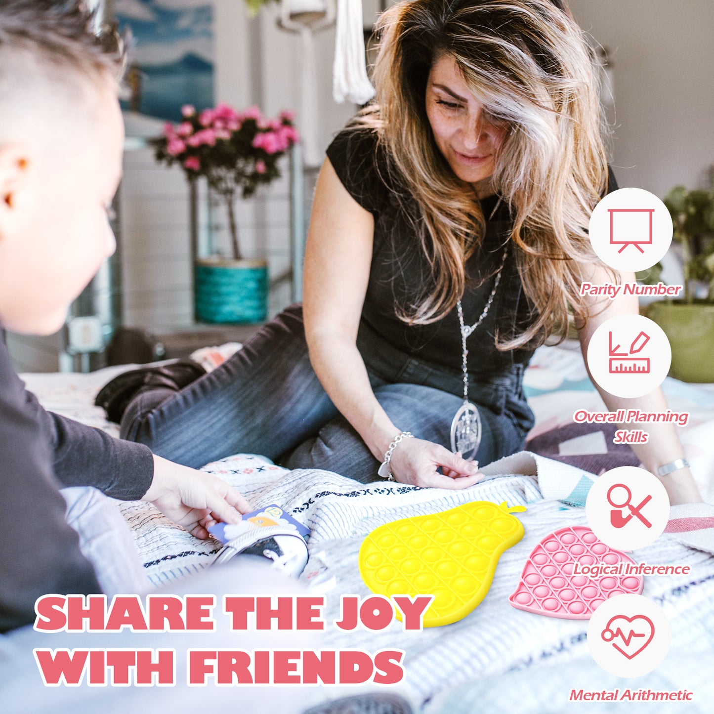 2PCS Push Pop Bubble Fidget Sensory Toys, Fidget Toys for Special Needs Stress