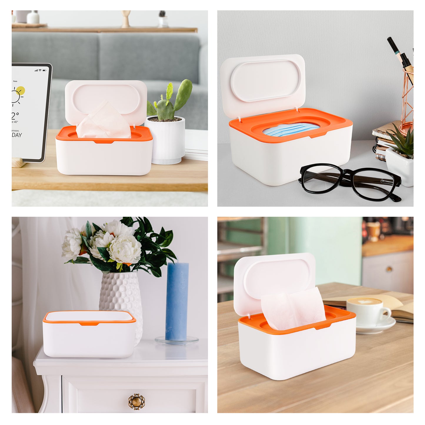 Sealed Wet Wipe Dispenser with Lid, Large Capacity Baby Wipe Storage Box Multi