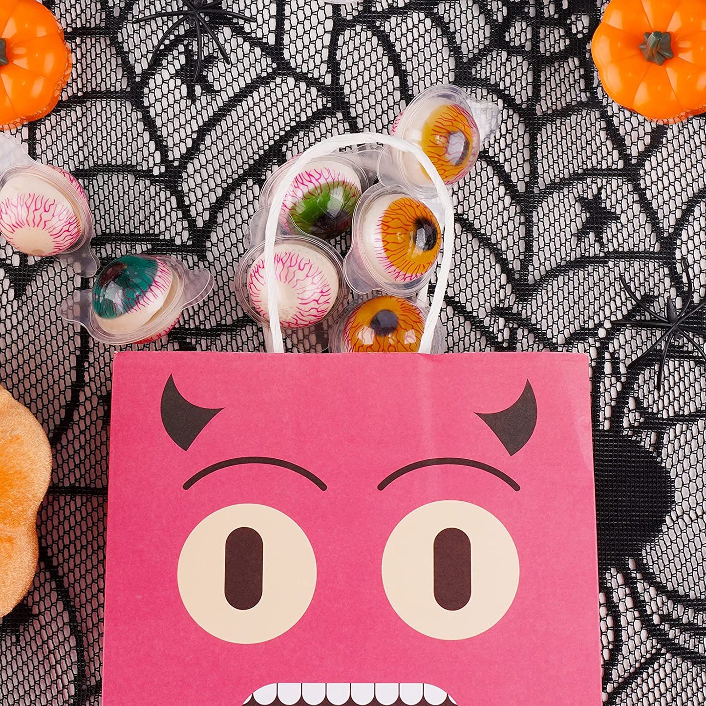 18PCS Halloween Kraft Paper Treat Bags with Handles Trick or Treat Holiday Party