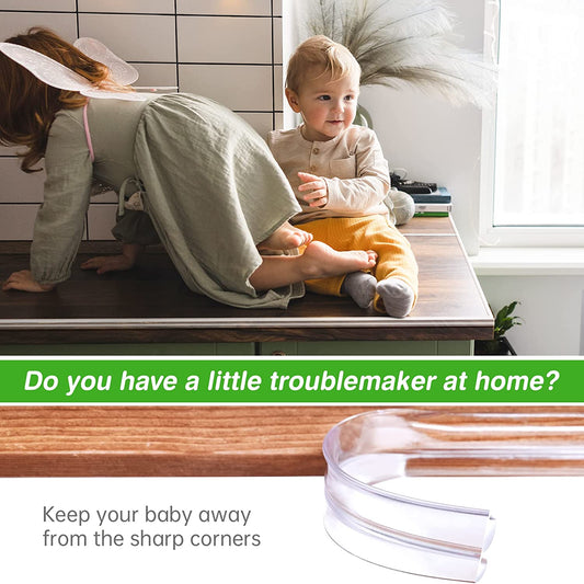 Baby Proofing Soft Silicone Bumper Strip 19.7ft (6m) Scraper Corner Protector