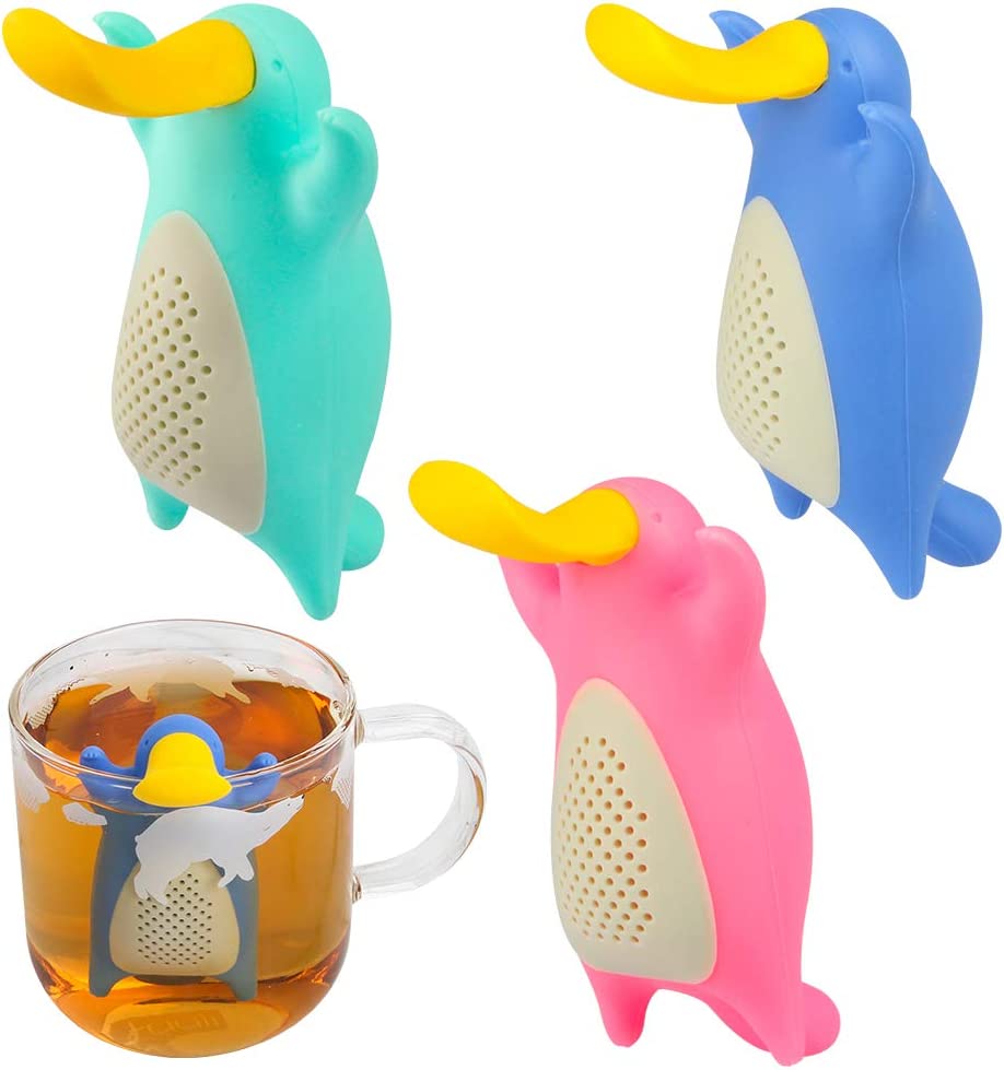 Silicone Tea Infuser Set for Loose Tea Cute Animal Tea Strainer Duckbill 3-Pack