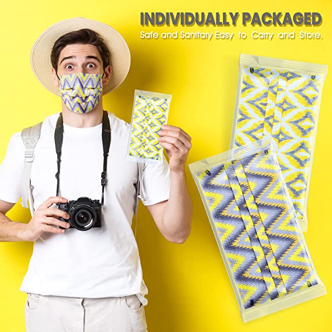 50PCS Individually Wrapped Disposable 2 Ikat Printed Patterns