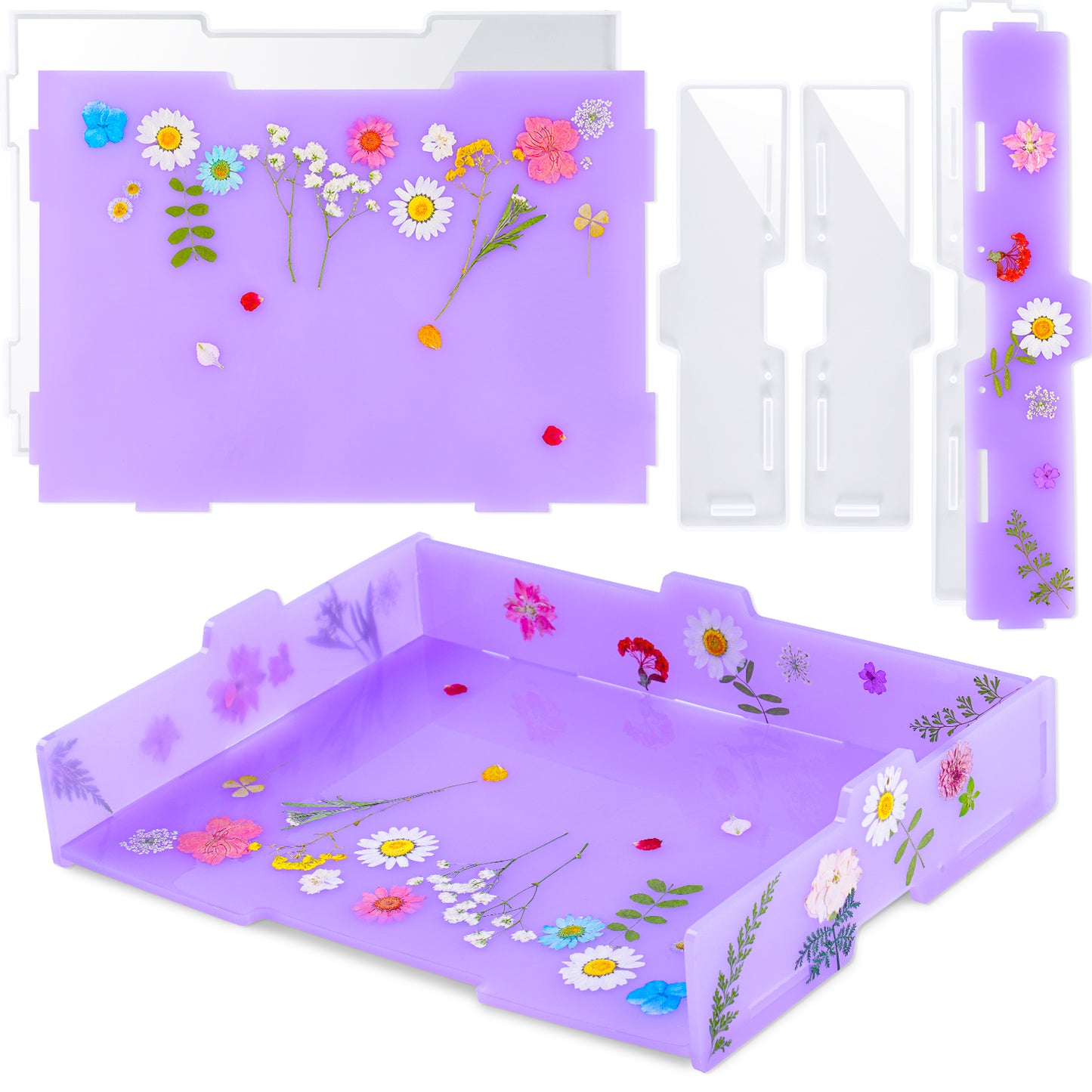 Resin Molds for Stackable Letter Tray DIY, Silicone Epoxy Casting Molds Set Mu