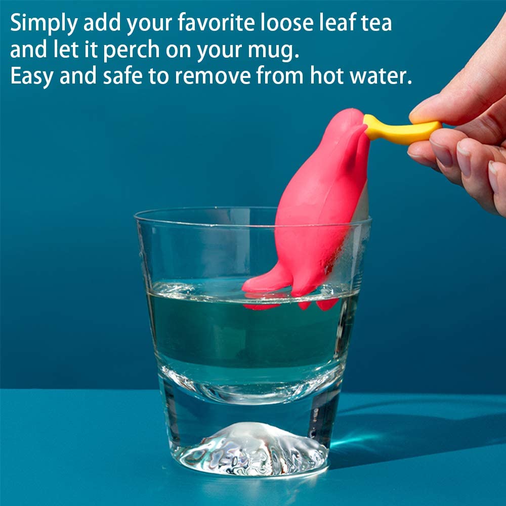 Silicone Tea Infuser Set for Loose Tea Cute Animal Tea Strainer Duckbill 3-Pack