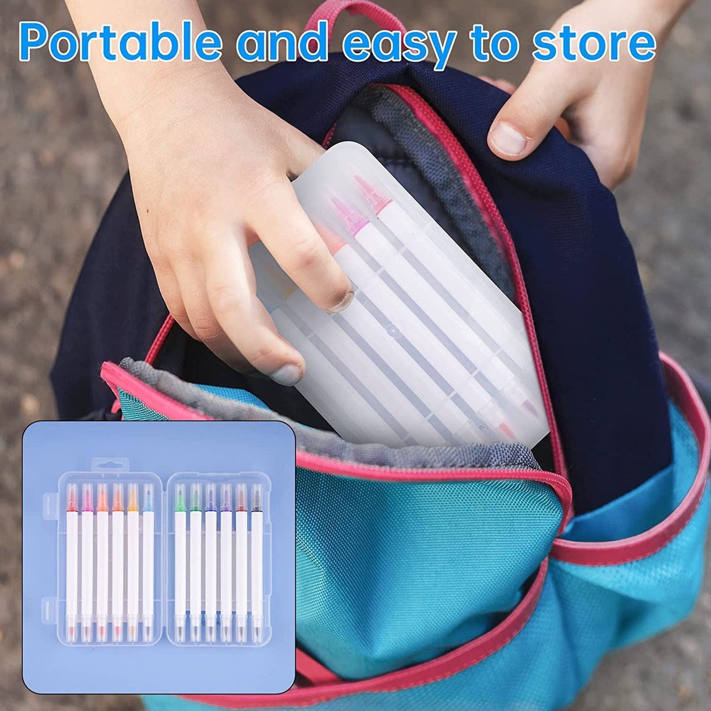 Dual Tip Water Painting Marker 12 Color Spoon Magic Doodle Pen Floating on Water