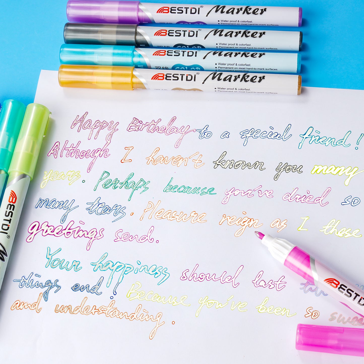 Super Squiggles Self-outline Marker Pens,Outline Metallic Pen Double Line Marker