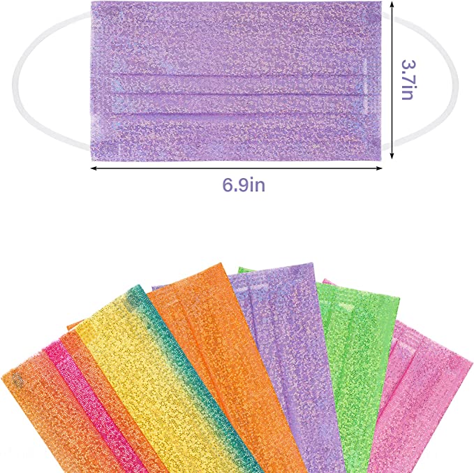 50-Pack Disposable Glamorous Glitter Printed Disposable 5 Patterns I
