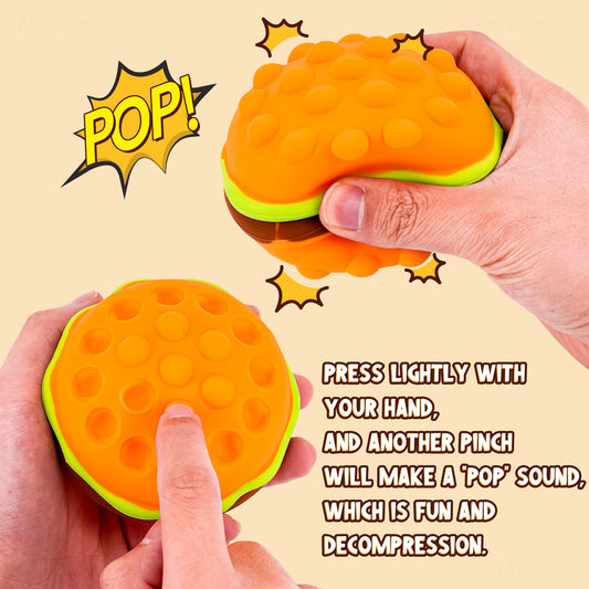 2-Pack Silicone Push Pop Bubble Fidget Toys, Fast Food Shapes Sensory Toys