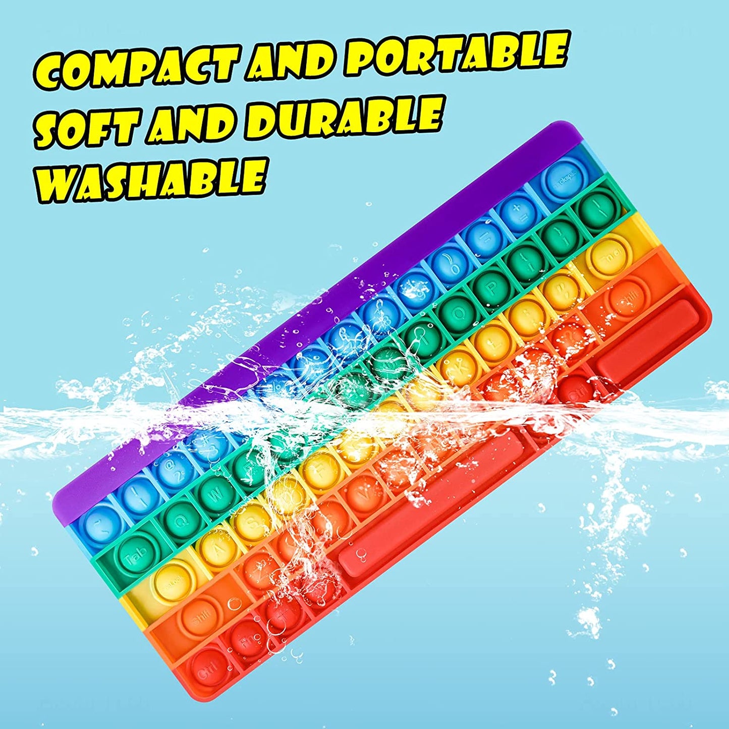 Silicone Keyboard Push Pop Bubble Fidget Sensory Big Size 10.6"x4.3" Fidget Toy