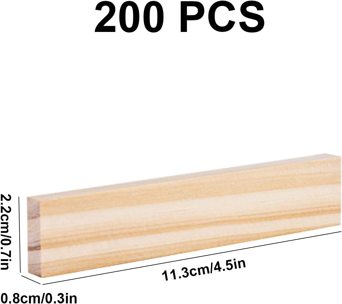 Wooden Plank Building Block 200x Sensory Toy 3D Space Stacking Game Natural Pine