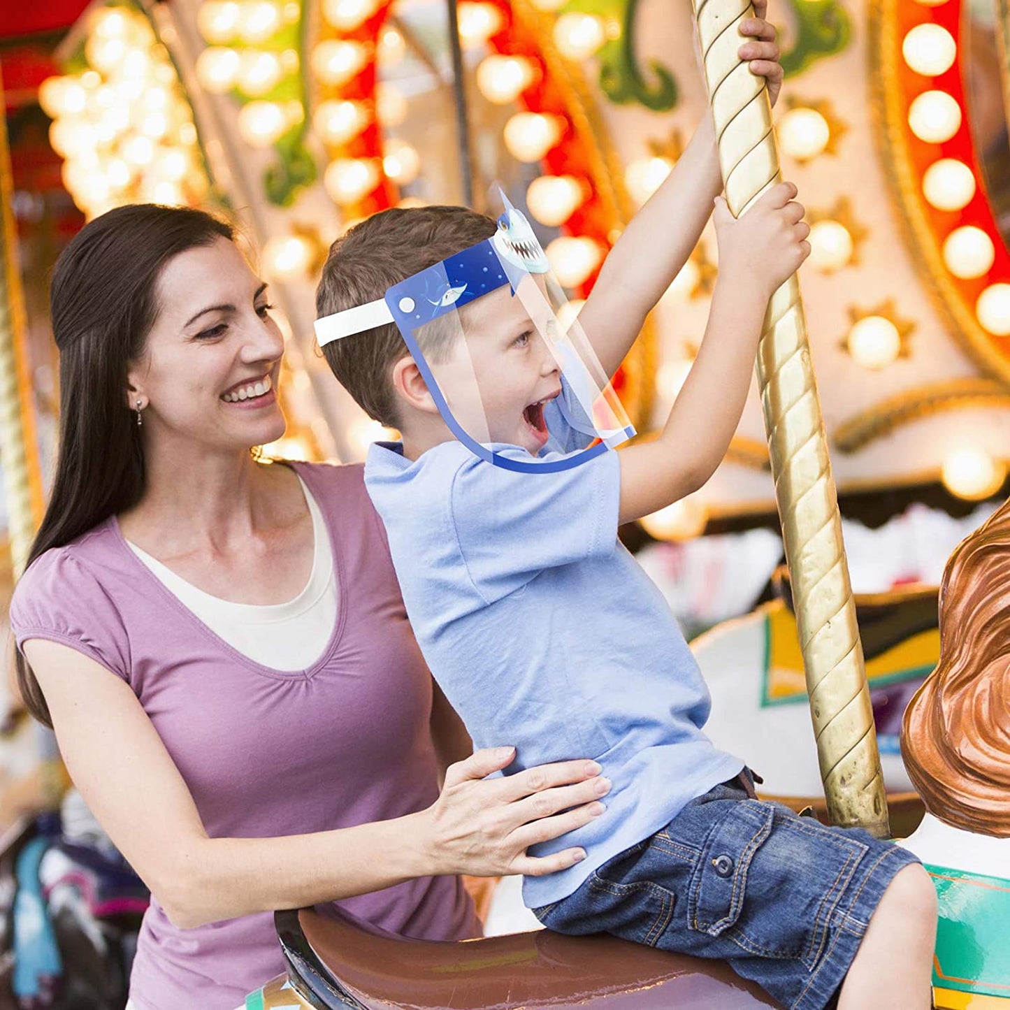 9PCS Kids' Safety Face Shields Fully Wrap-Around Protection Breathable Covering