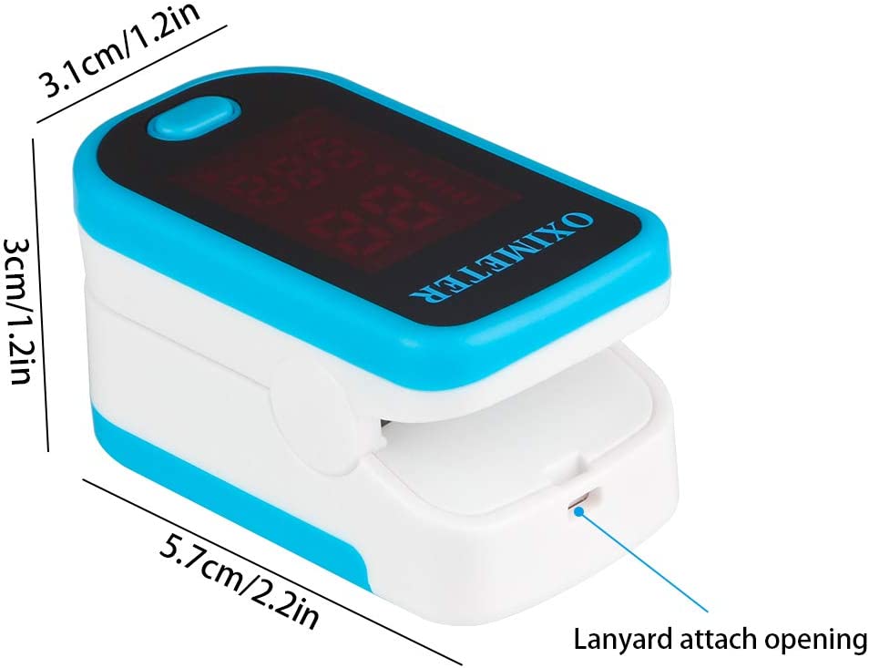 Fingertip Pulse Oximeter Blood Oxygen Saturation Monitor Carrying Case Lanyard