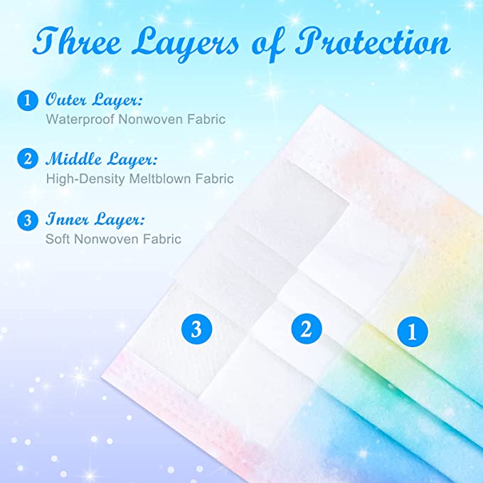 50PCS Disposable s Unisex for Adults 5 Galaxy Stars Mystery Gradien