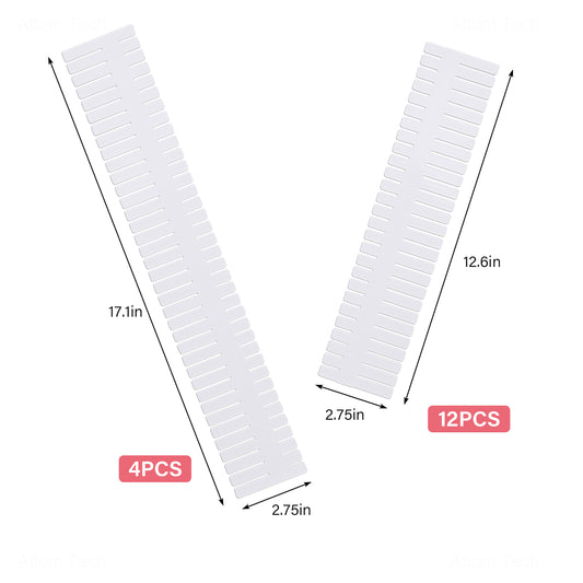 16PCS Adjustable Drawer Divider Combo Set (12x 12.6?”x2.75?”+4x 17.1?”x2.75?”)