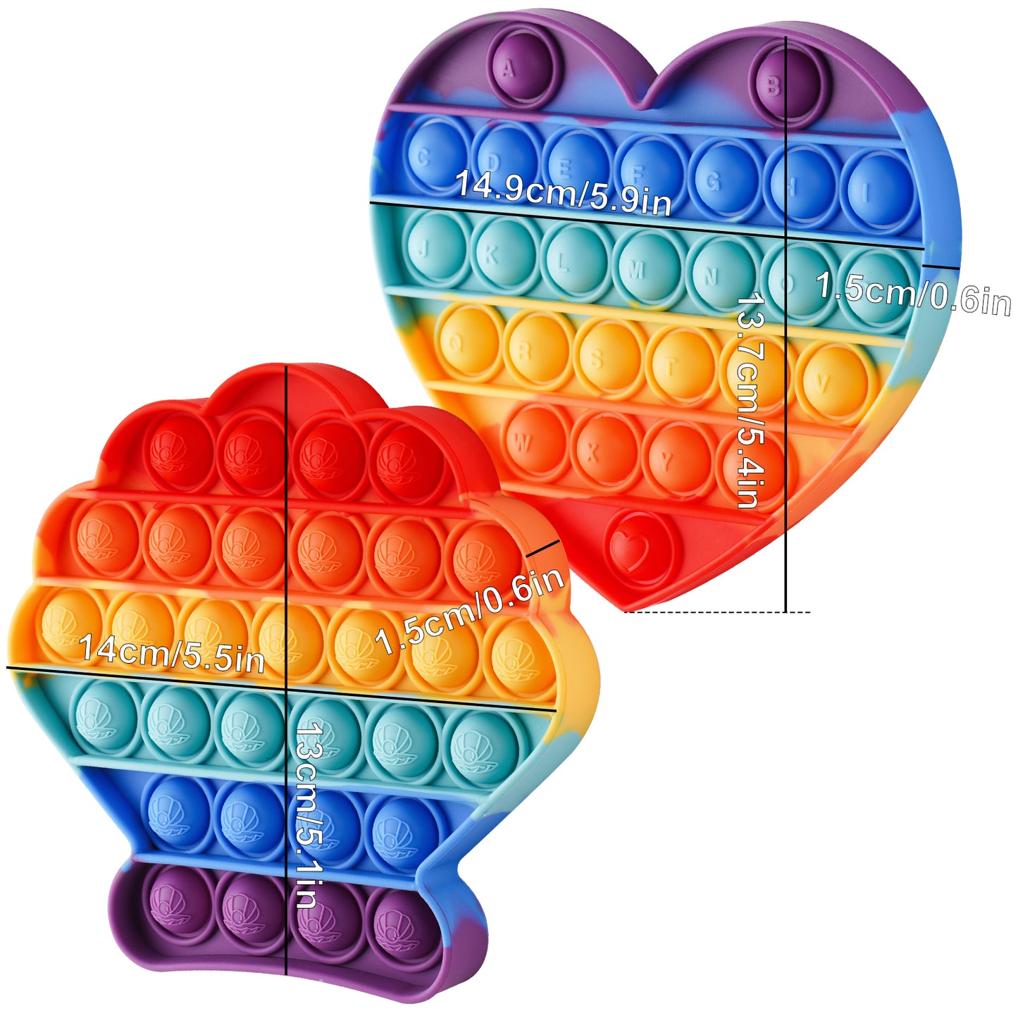 Fidget Pack 2PCS Push Pop Bubble Fidget Sensory Toy, Fidget Toys for Stress An