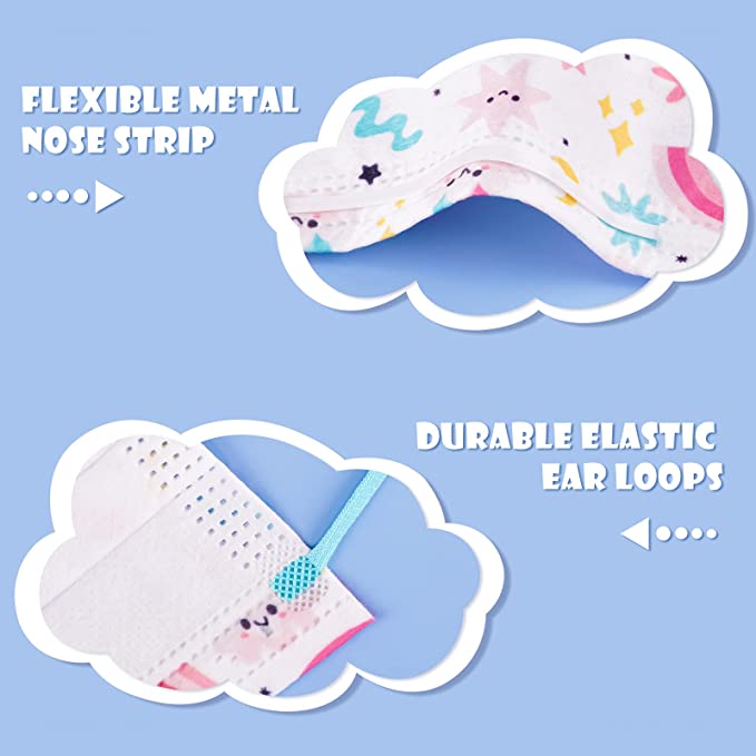 50PCS Kids Watercolor Rainbow Single Wrap Disposable Cute Unicorn Heart Flower