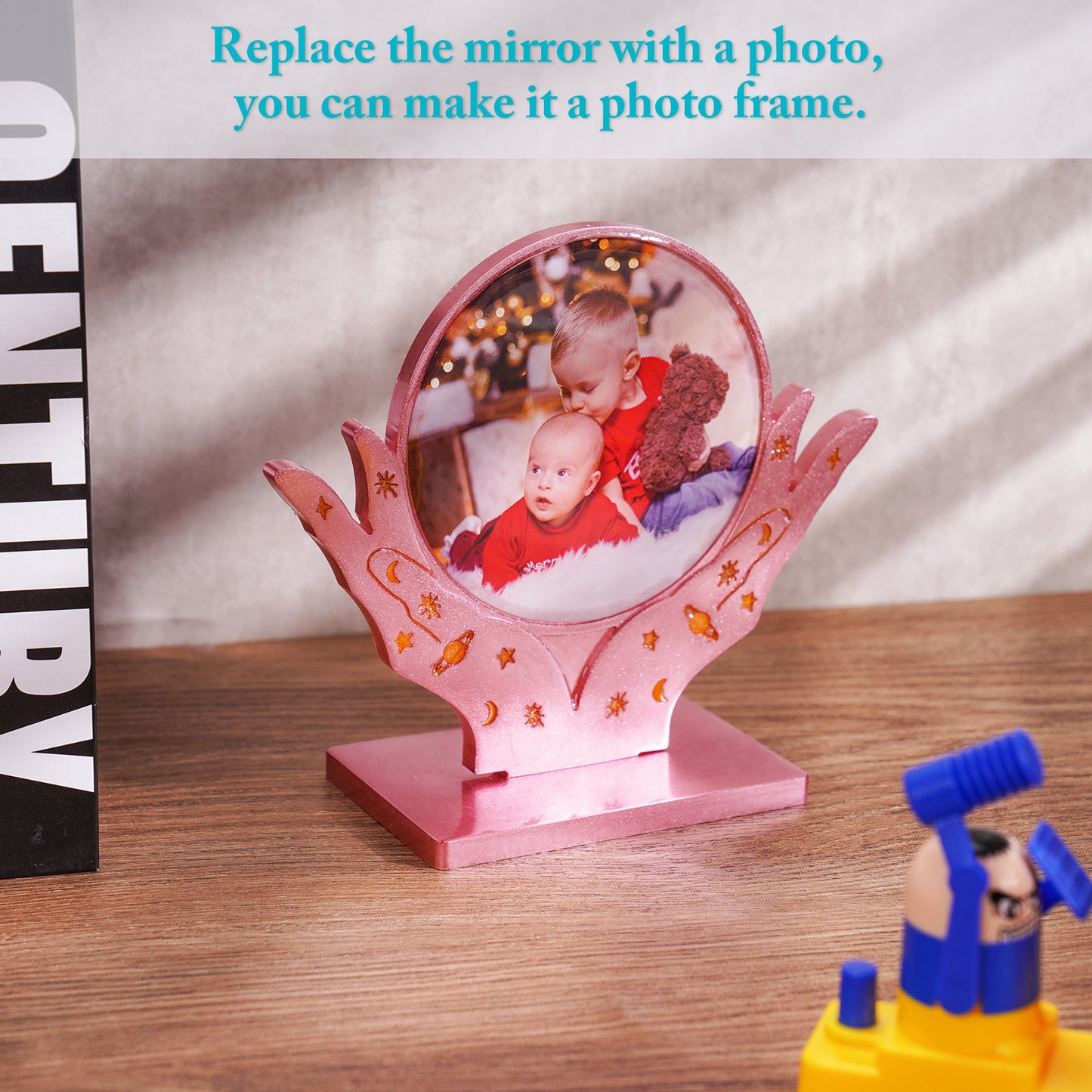 Makeup Mirror Epoxy Resin Casting Kit 2x Crystal Hands Silicone Molds+5x 4" Sh