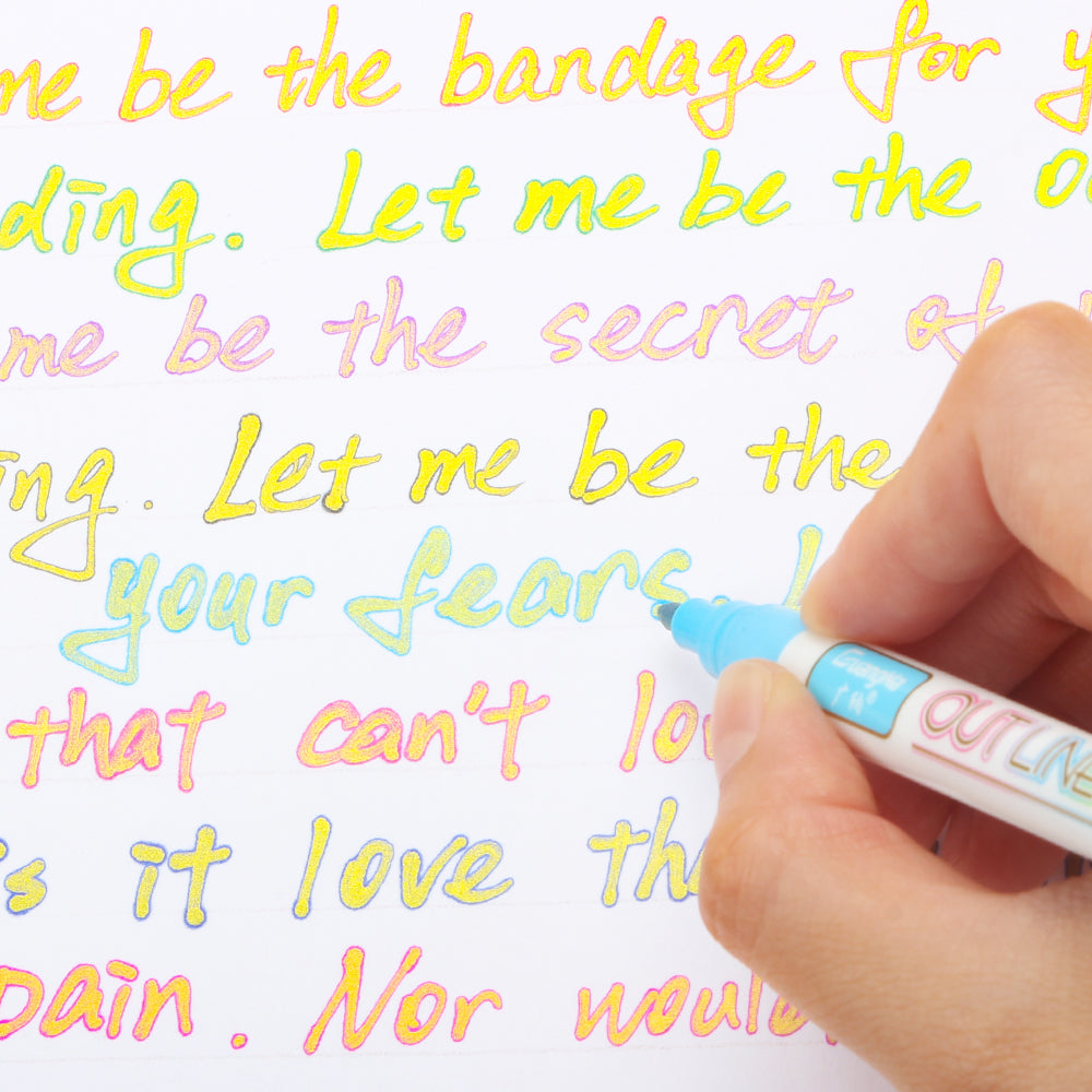 Self-outline Golden Super-Squiggles Metallic Markers, 8 Color Outline Marker Dou