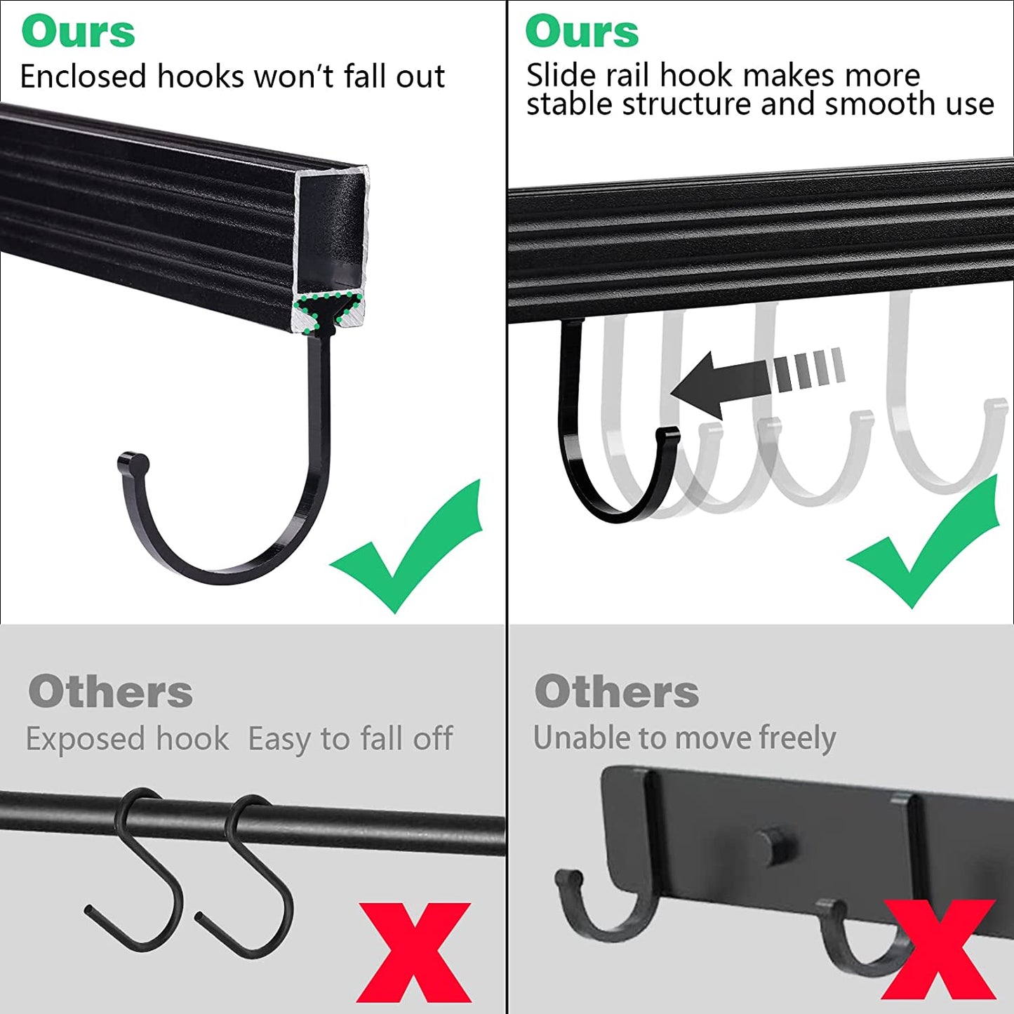 Wall Mounted Coat Racks for Hanging Towel Hat Key Purse Bag Kitchen Utensil 3PCS