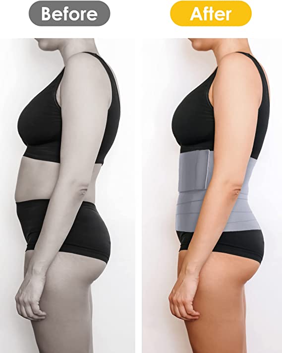 Quick Snatch Bandage Wrap 10CM Waist Trimmer Lumbar Support Trainer 13ft/4m Grey
