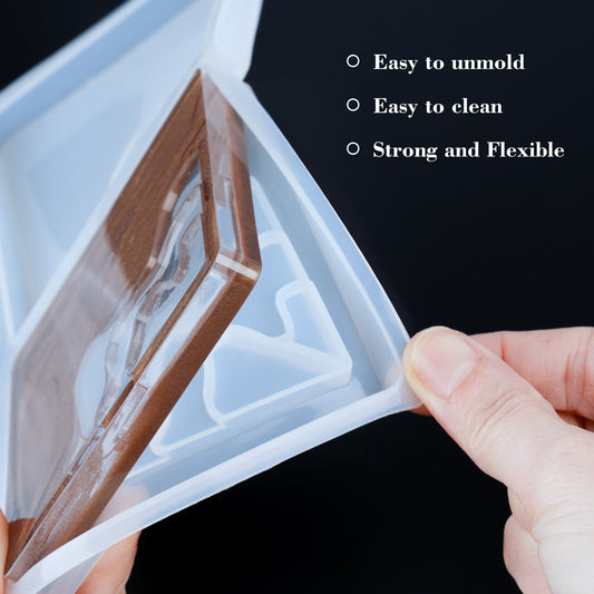 Coaster Epoxy Resin Casting Silicone Molds Mountain River 4PCS DIY Agate Art H