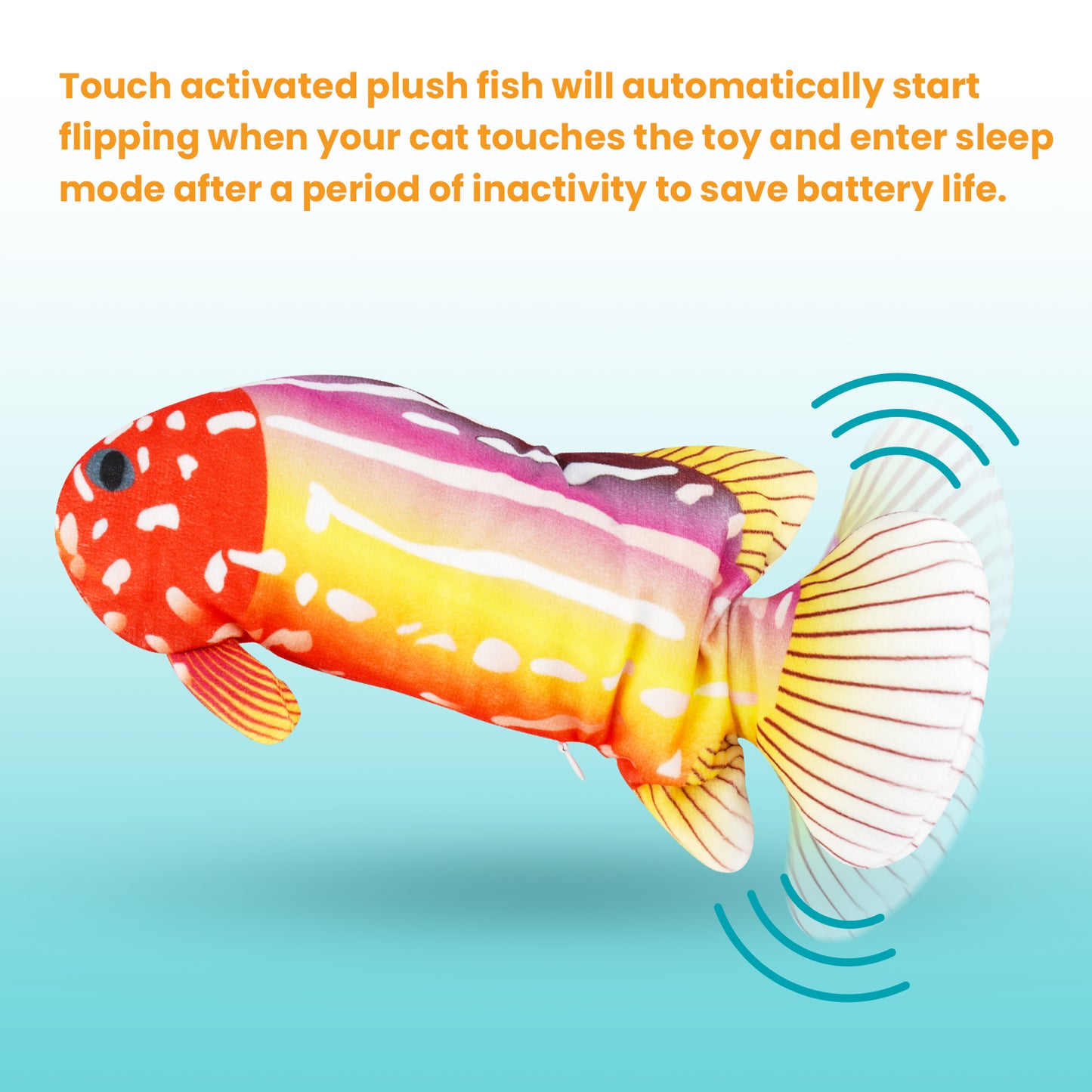 Tropical Fish Realistic Floppy Catnip Plush Cat Toy Sensor Touch Activate