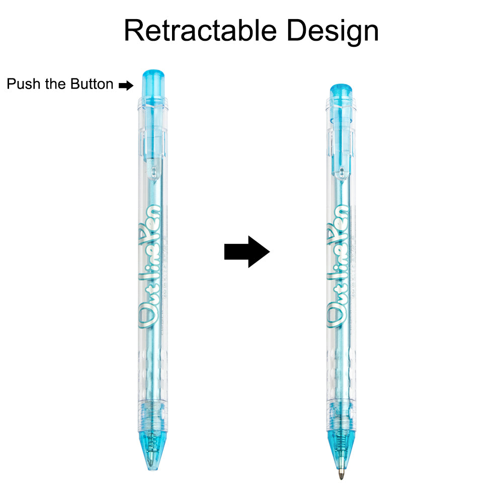 Self-outline Gel Pens Super Squiggles Ballpoint Pens Retractable Silver Metallic