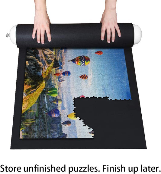 Rollable Jigsaw Puzzle Felt Mat Up to 1500PCS Inflatable Tube (46.5 x 26.5 inch)