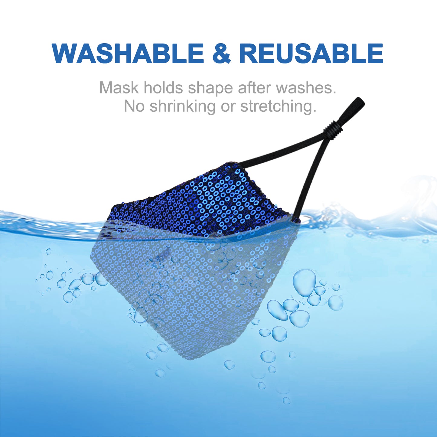 (4 Masks+20 Filters) Washable Fashion Glitter Sequins 5-Layer Filter s,