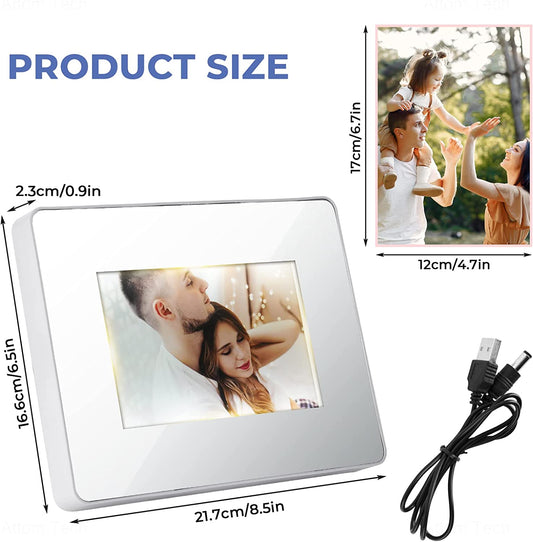 Mirror Photo Frame 4 x 6 LED Light Photo Frame Creative Photo Frame Table Decor