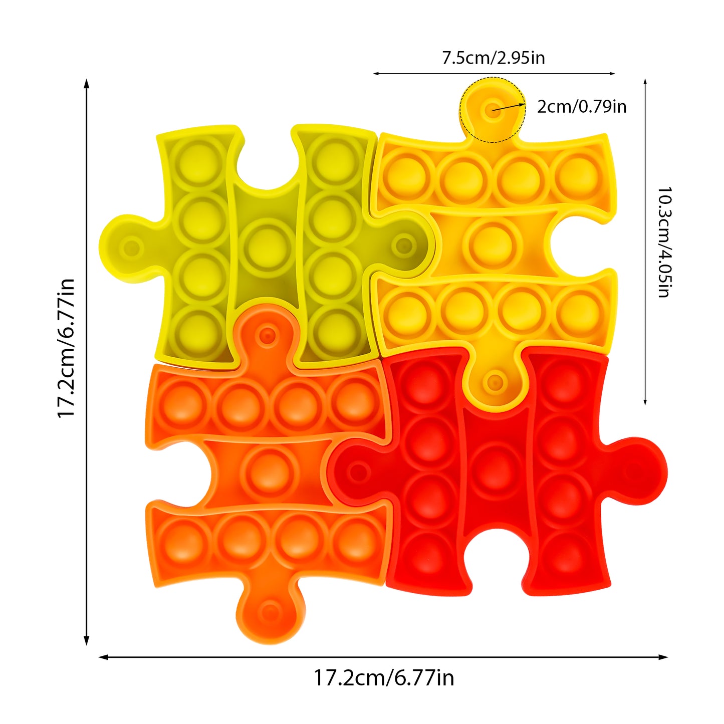 Fidget Pack 4PCS Jigsaw Puzzle Push Pop Bubble Sensory Fidget Toys for Stress