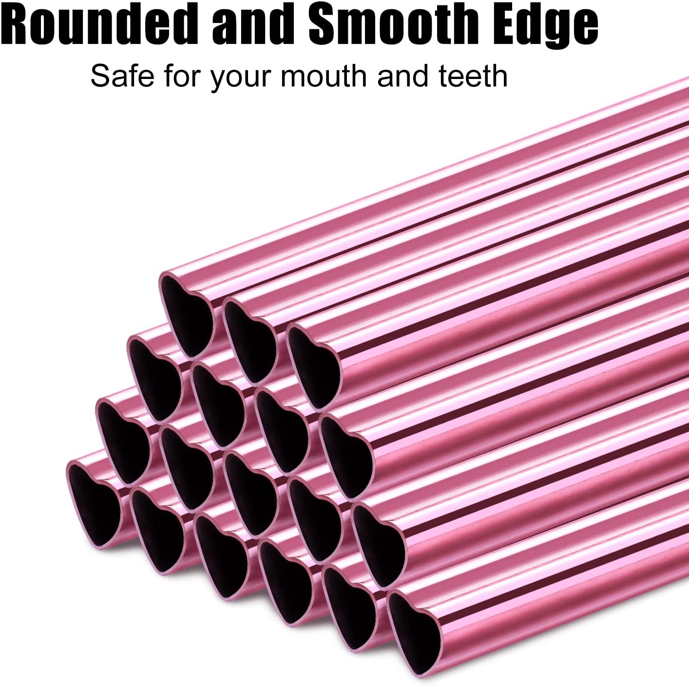 Heart Shape Straws 18 PCS 304 Food Grade Stainless Steel Reusable Straw Brushes