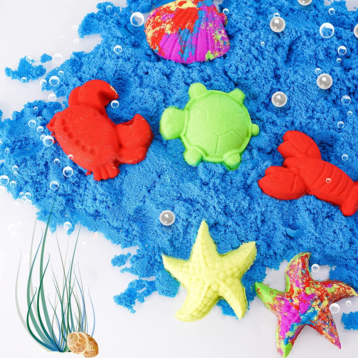 Play Sand 11lbs 5 Color Refill Pack Moldable Indoor Self-Sticky Sensory Sand Box