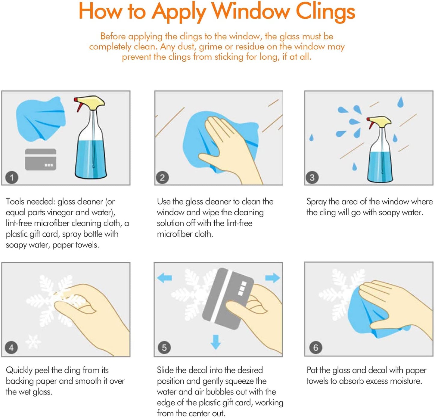 Halloween Decor 72PCS Removable Reusable Double-Side Non-Adhesive Window Clings