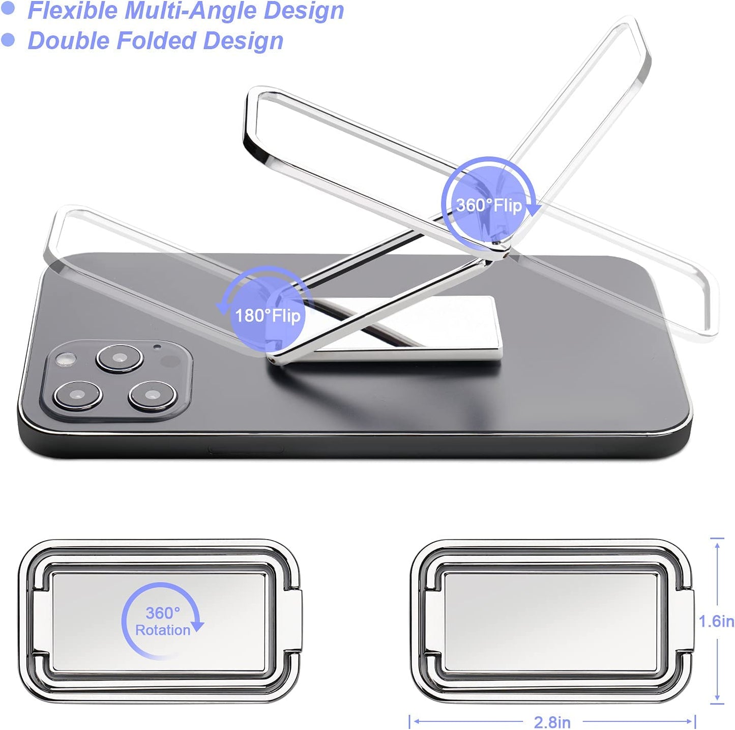 Cell Phone Ring Holder Finger Kickstand Swivel Fold Stand Metal Grip Ultra-Thin