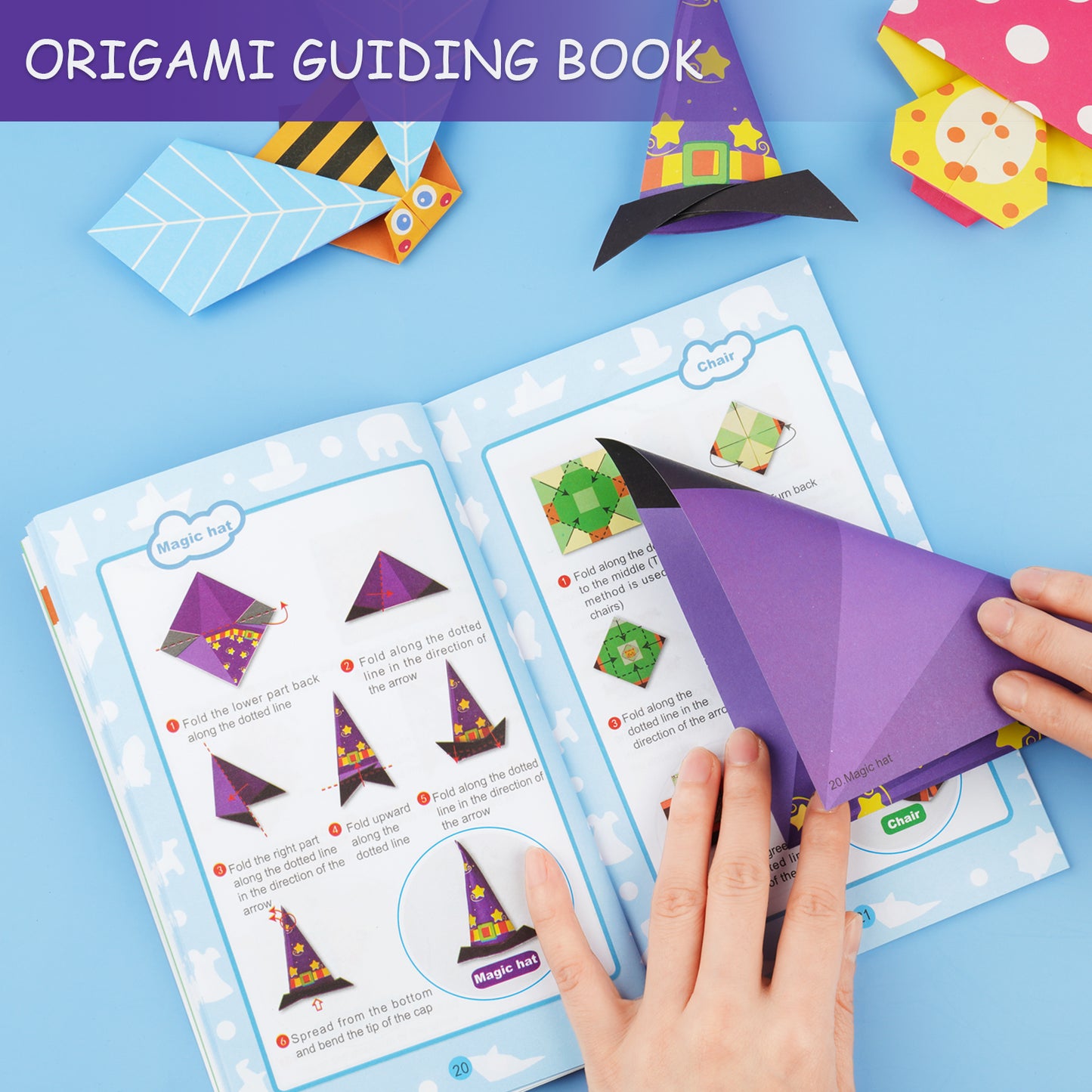 Origami Paper Kit 152 Sheets 72 Designs 5.5"x5.5" Double-Sided & Origami Book,