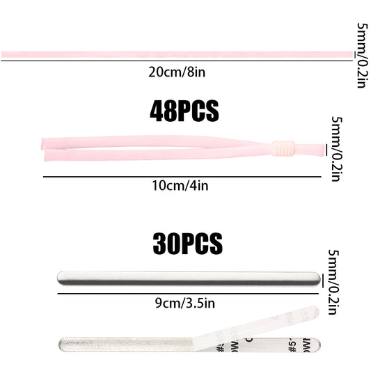 Precut 1/5?” Wide Adjustable Elastic Bands Buckles 5 Assorted Colors with 30PCS