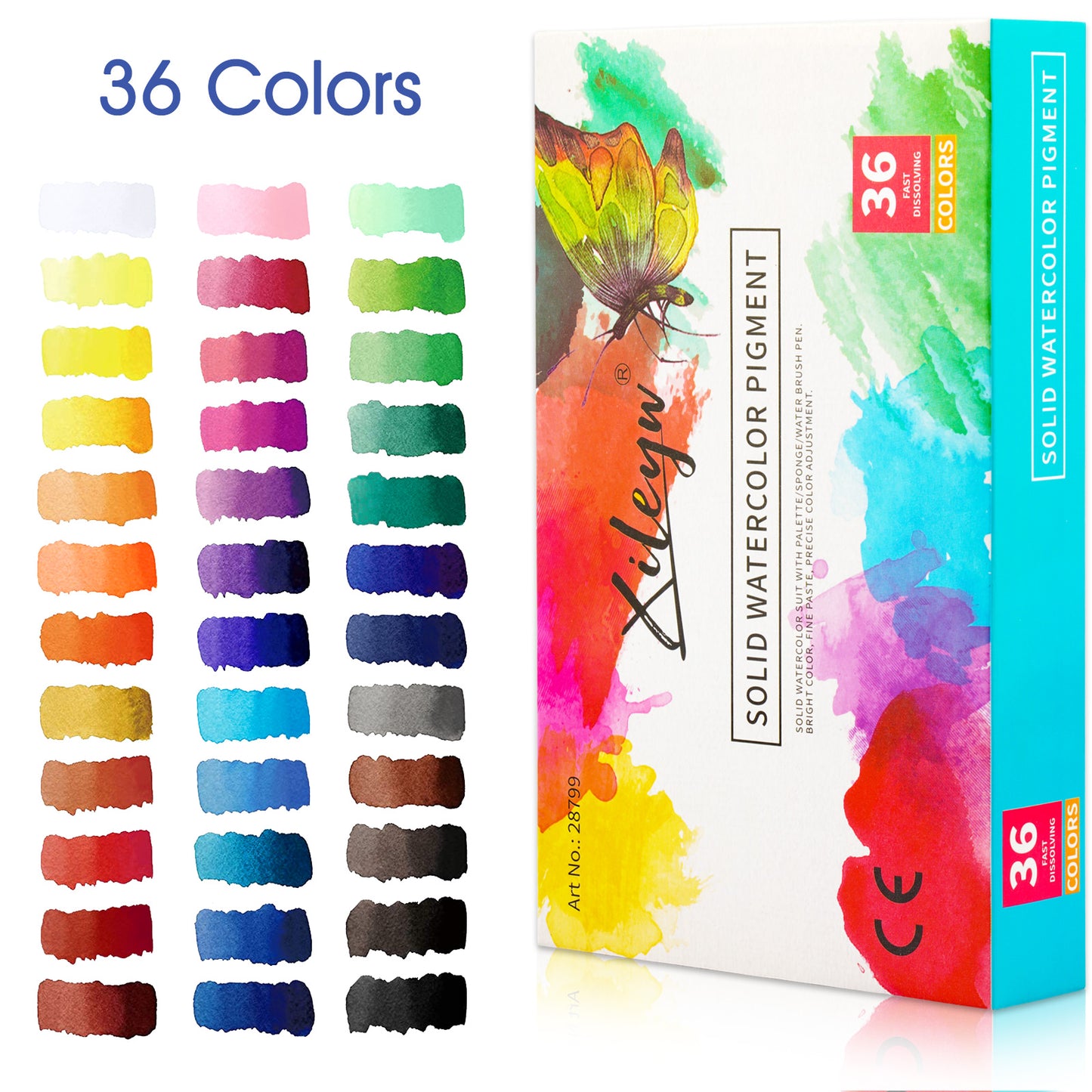 36 Colors Watercolor Paint Set with Portable Watercolor Palette for Kids Child