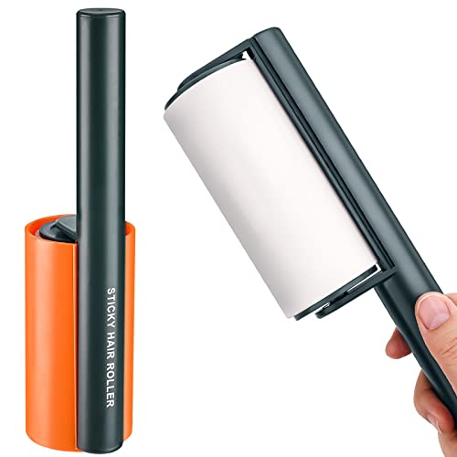 Refillable Travel Lint Roller 60 Sheets with Cover, Sleek Design Extra Sticky